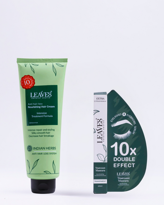 عرض كريم تصفيف الشعر + ماسكارا تكثيف الرموش والحواجب