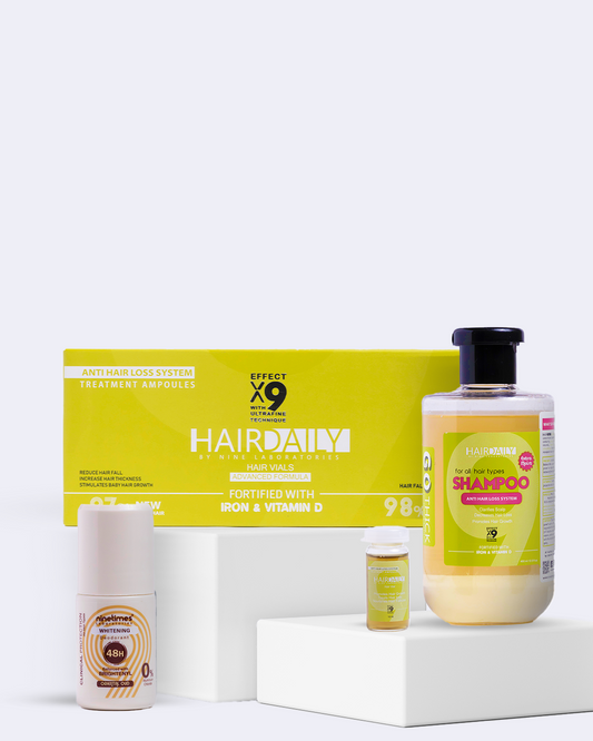 Hereditary baldness treatment routine and filling in gaps for men + (roll-on gift)